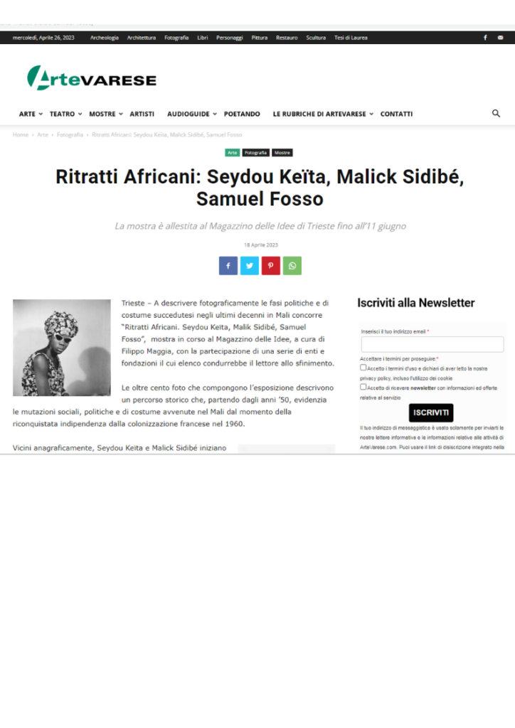 Arte Varese presenta Ritratti africani