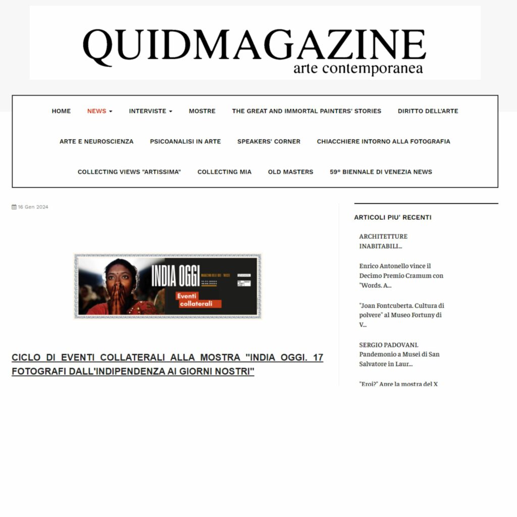 India oggi eventi collaterali Quid Magazine