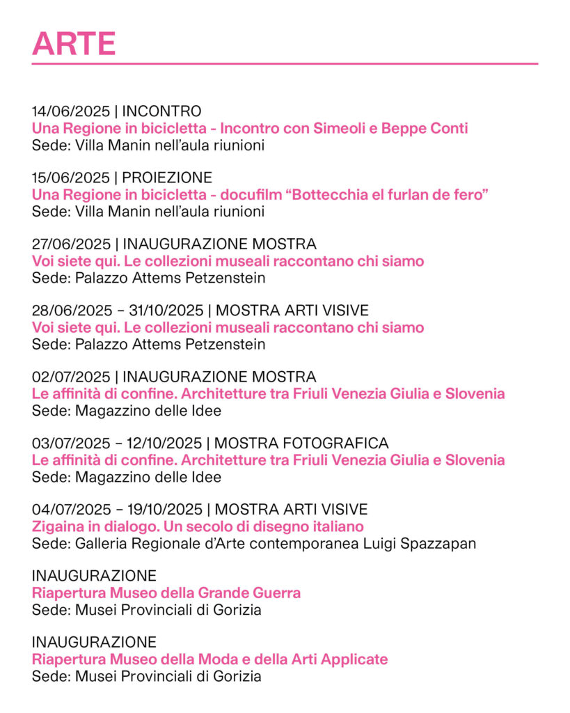 Calendario eventi sedi ERPAC - ARTE - parte 3